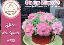 Vaso de Flores de Cupcakes